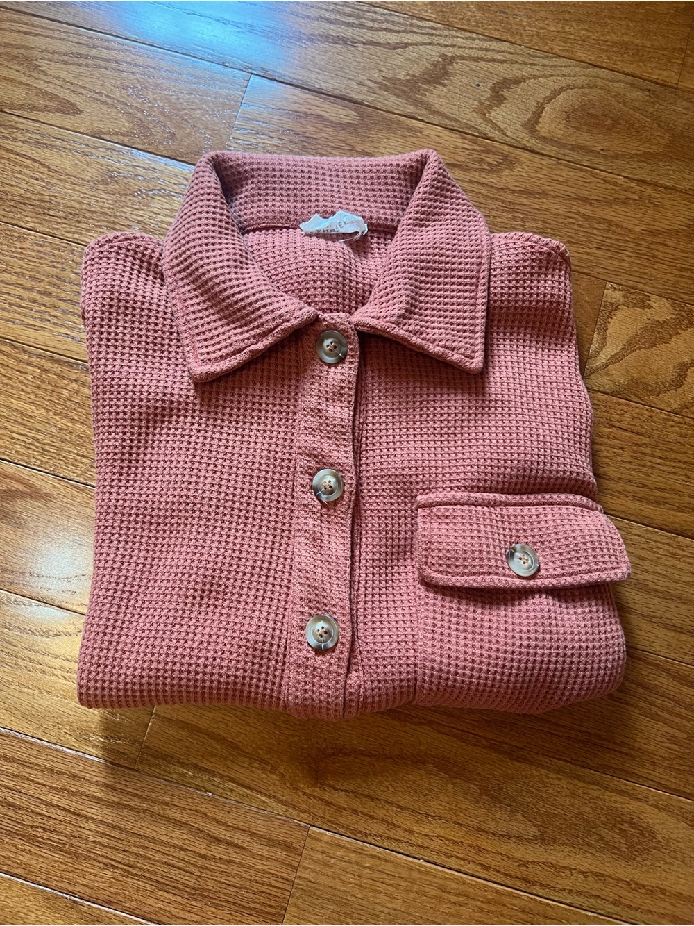 Andree long sleeve waffle knit button down! 🧶